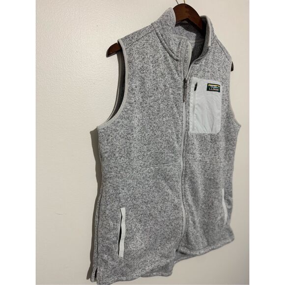 L.L. Bean Sweater Fleece Vest Womens XL Reg Gray Long Full Zip Outdoor Pocket - Picture 3 of 9